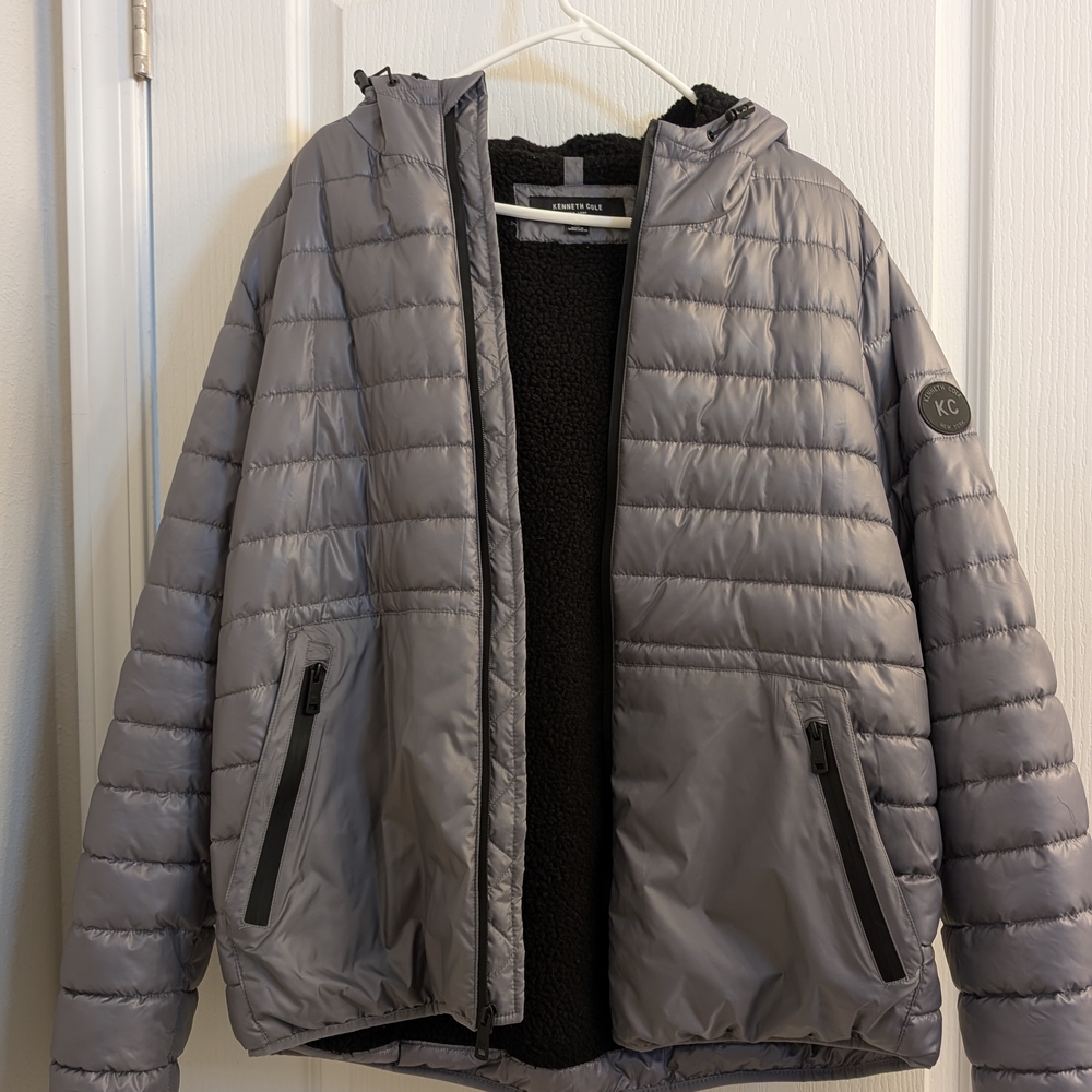 Kenneth Cole Charcoal Puffer Jacket